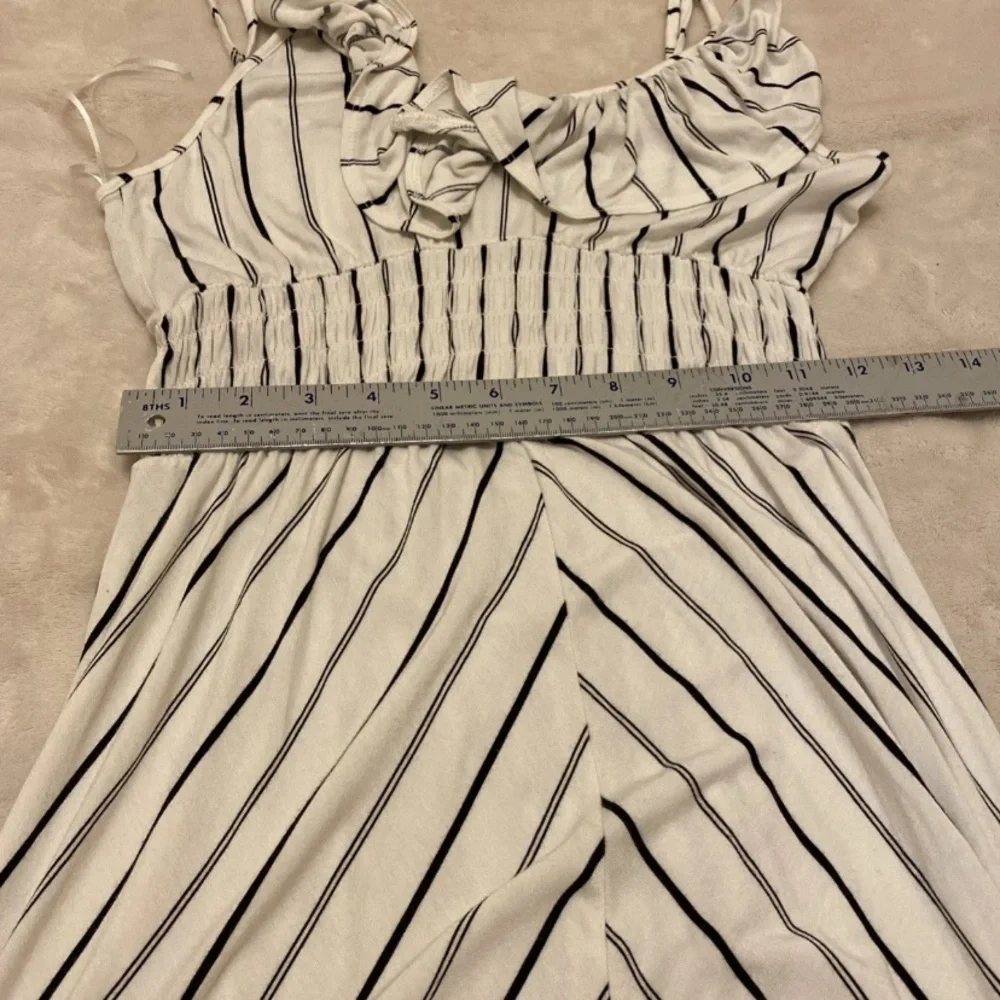 Express Striped High Low Striped Dress with Ruffles